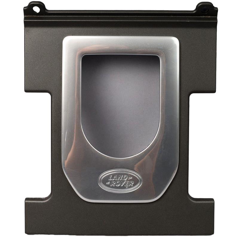 Land Rover LR3 LR4 Center Console silver bezel trim panel with embossed Land Rover logo replacement part