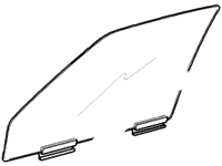 1990-1995 Range Rover door glass replacement part with mounting brackets for secure fit