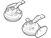 1990-1995 Range Rover horn set with two circular black vehicle horns for Range Rover parts