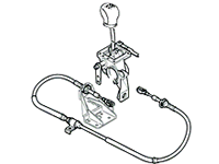 1999 Discovery II transfer case shifter assembly with cable and mounting components