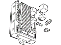 2003-2004 Discovery II fuse box replacement part with detailed internal components layout
