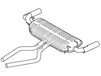 2006-2009 Range Rover Muffler replacement part showing detailed exhaust system design