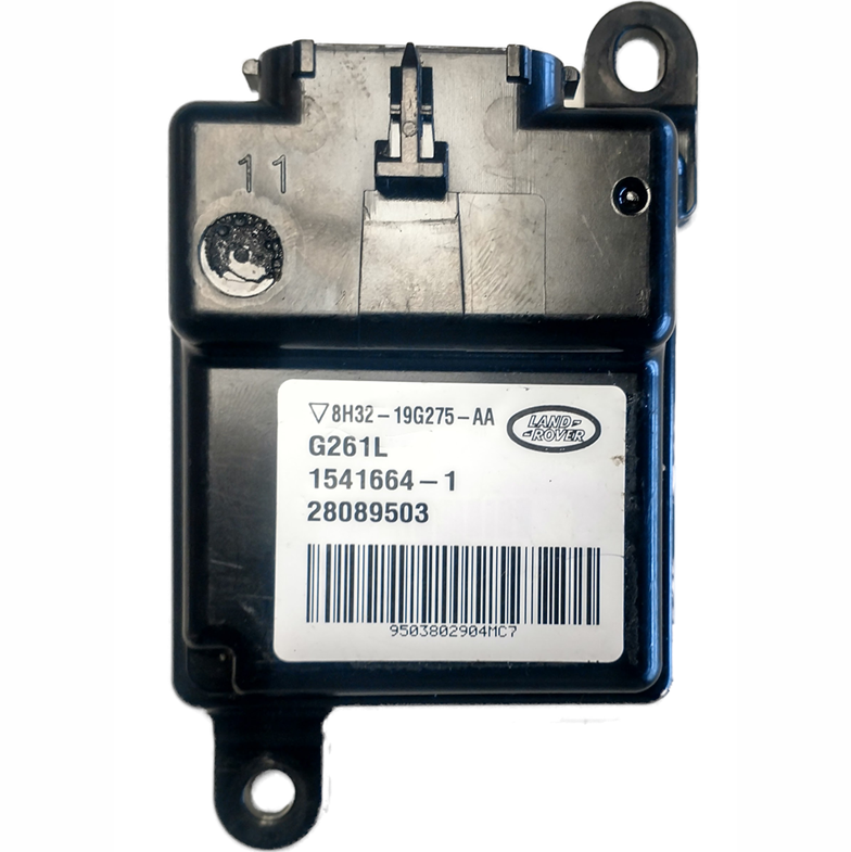 Evoque Parts Air Bag Sensor with Land Rover label and barcode for vehicle safety system
