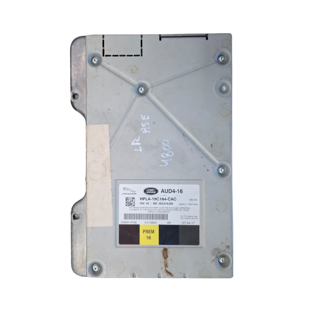 Roverland Parts Amplifier for AUDI vehicles with model number AUD4-16 and barcode label