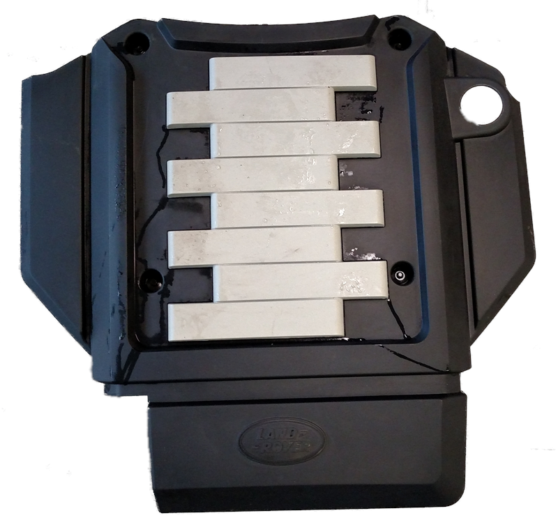 LR3 engine cover part with black and silver design for LR3 and LR4 vehicles