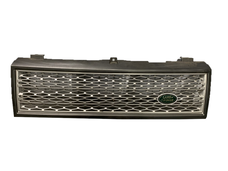 Range Rover Front Grille with silver mesh design and Land Rover emblem for vehicle replacement