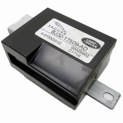 Land Rover Evoque Parts Radio Capacitor module with metal mounting bracket and Jaguar label