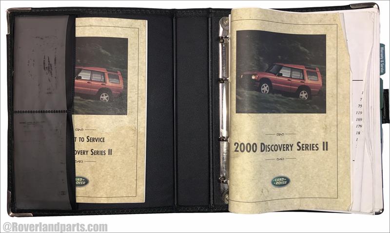 Land Rover Discovery Parts 2000 Discovery Series II Manual in black binder with vehicle image cover