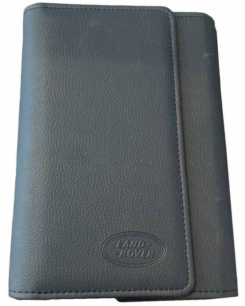 Land Rover black leather Manual and Case for Range Rover parts with embossed logo