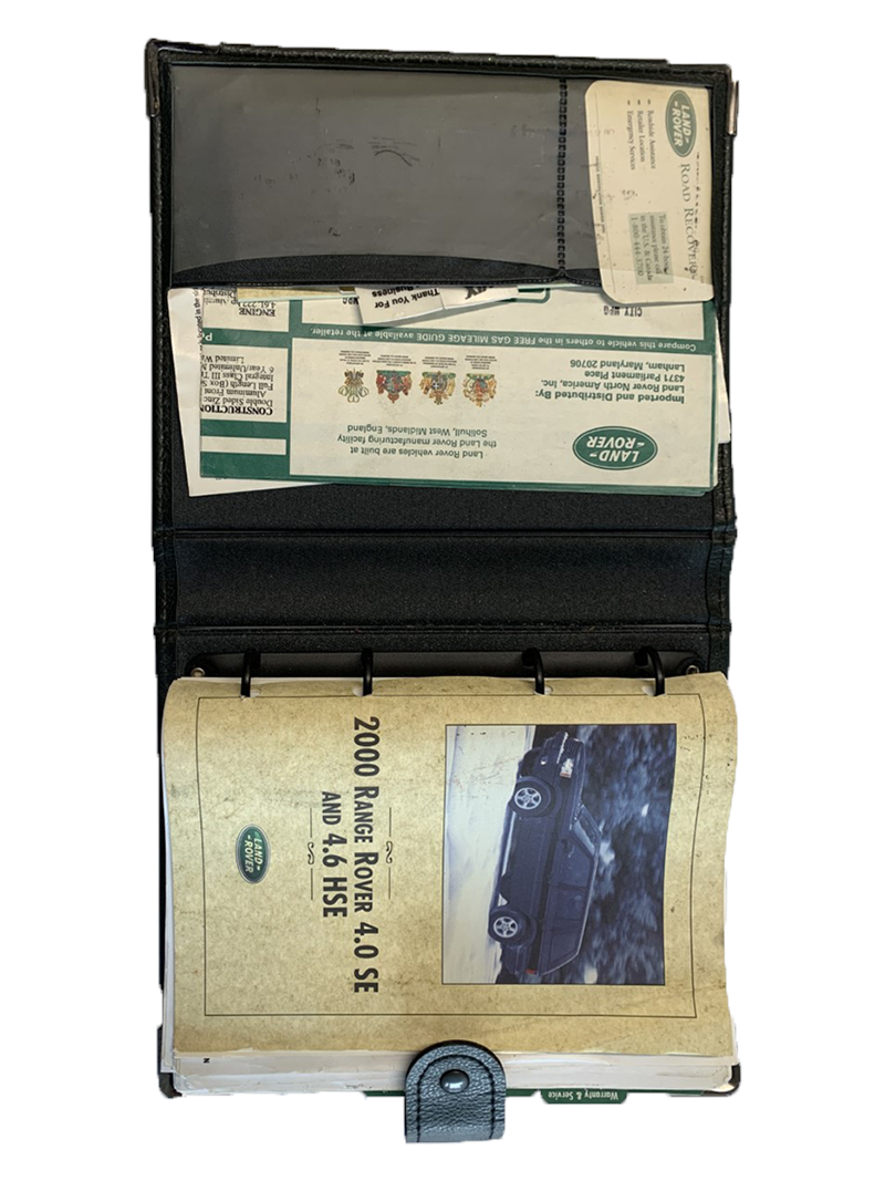2000 Range Rover 4.0 SE and 4.6 HSE Owners Manual in black leather binder with Land Rover logos