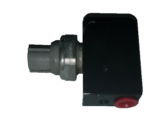 Black and silver Land Rover Discovery parts sensor with red cap and electrical connector