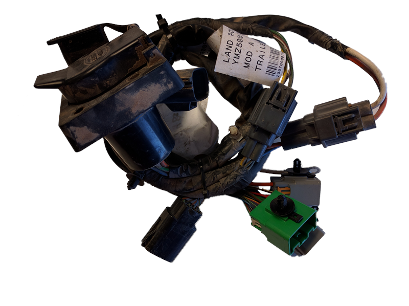 Range Rover Parts trailer wiring harness with multiple connectors and wrapped cables