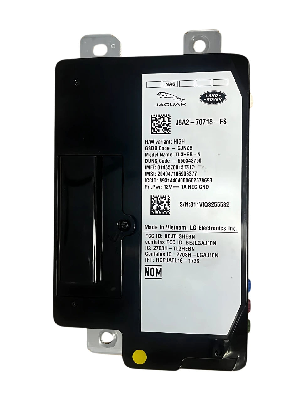 Roverland Parts Bluetooth Module for Jaguar and Land Rover vehicles with detailed labeling and mounting brackets