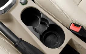 LR2 Cup Holder in beige car interior designed for LR2 Parts with dual circular compartments