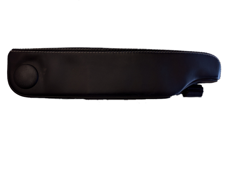 Lunar-1 Range Rover black leather armrest part with stitching and adjustment knob