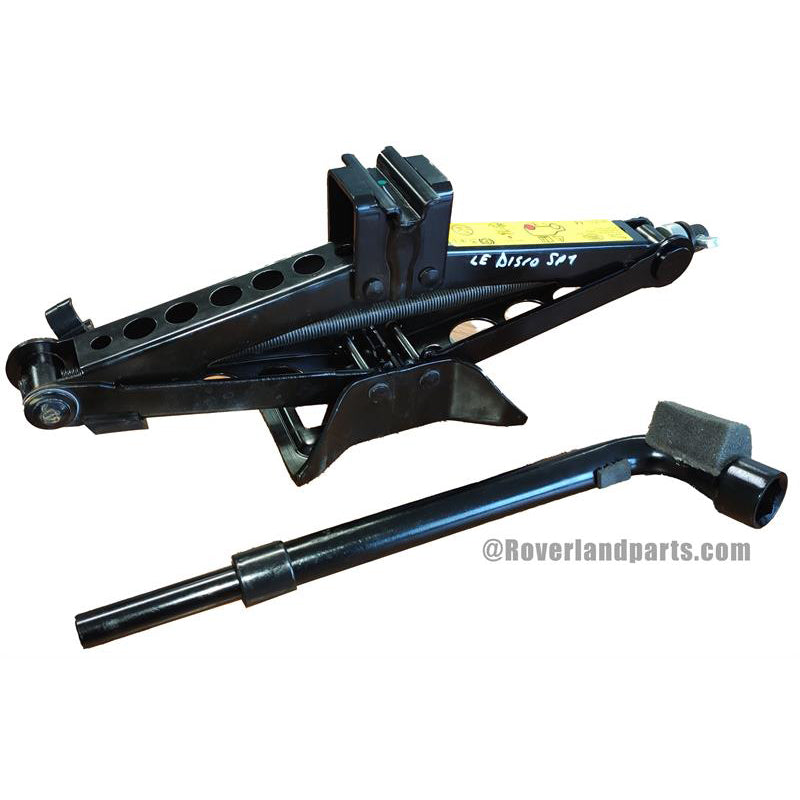 Land Rover Discovery Sport floor jack with black metal construction and removable handle