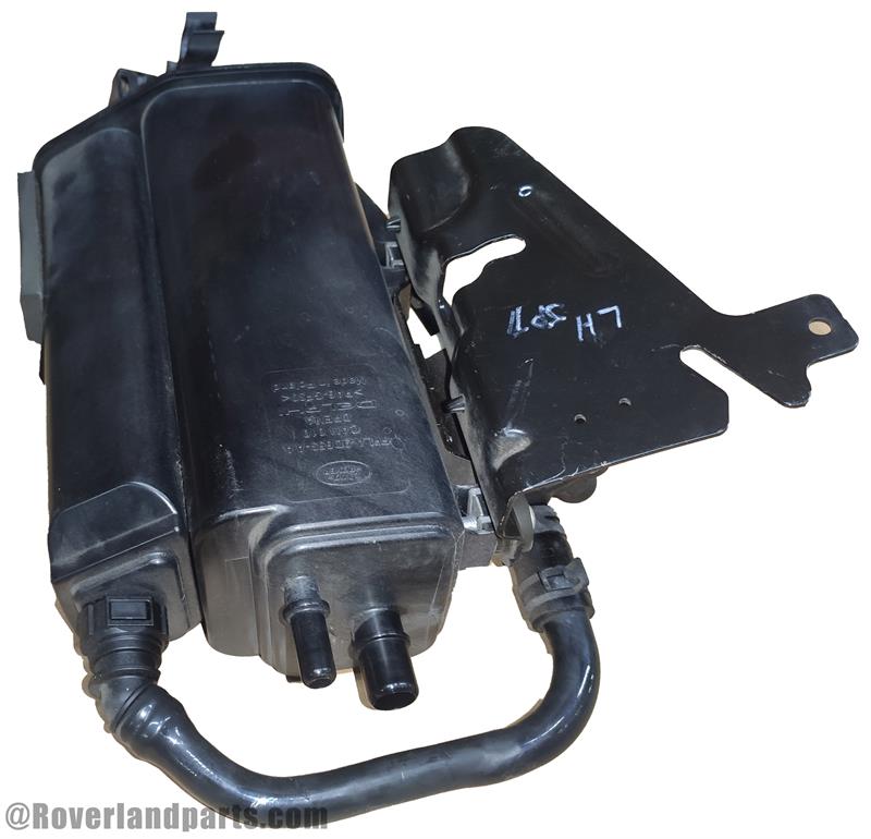 Land Rover Discovery Sport Vapor Canister with attached mounting bracket and hose