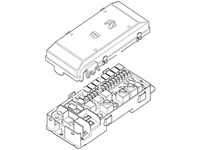 Discovery Parts Engine Compartment fuse relay box with removable cover line drawing for vehicle repairs