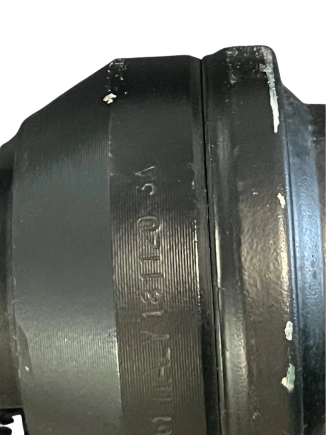 Roverland Parts black Front Drive Shaft close up showing CV joint stamped numbers and chipped paint