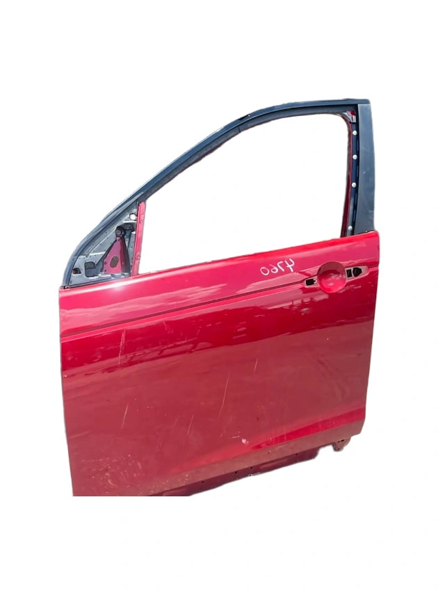 Roverland Parts red Right Front Door replacement panel with handle opening and mounting holes for repair
