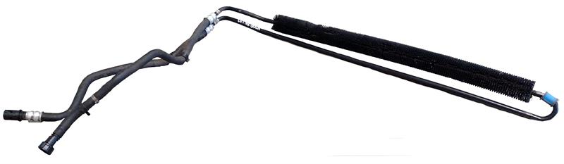 Oil cooler part for LR3 and LR4 with attached hoses and protective covering