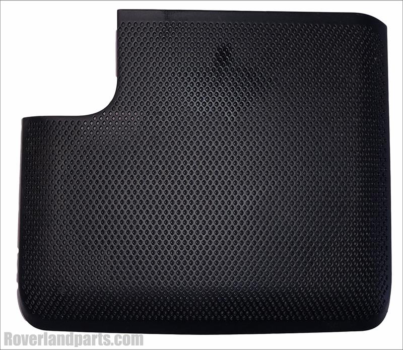 Land Rover LR3 and LR4 speaker grille cover in black with a perforated mesh design