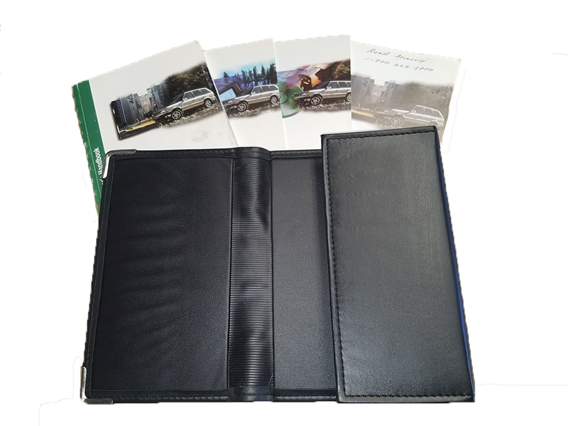 Range Rover Owners Manual booklet set with black leather cover for Range Rover parts reference