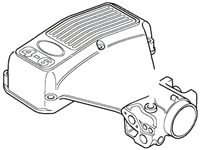 Range Rover plenum part detailed technical line drawing for vehicle engine system