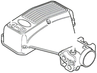 Range Rover plenum part detailed black and white line drawing for vehicle engine