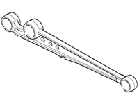 Discovery Radius Arm part in metal with circular mounting points and perforated design
