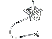 1995 Range Rover shifter assembly with cable and mounting components for gear shifting