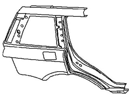 2003-2012 Range Rover rear panel replacement part outline for Range Rover vehicles