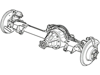Detailed line drawing of a Range Rover Axle Assembly Rear showing the differential and wheel hubs