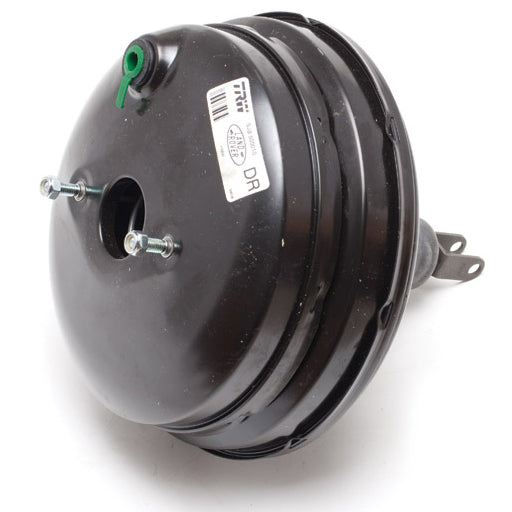 Range Rover brake booster assembly 2003-2009 in black metal with mounting bolts and label