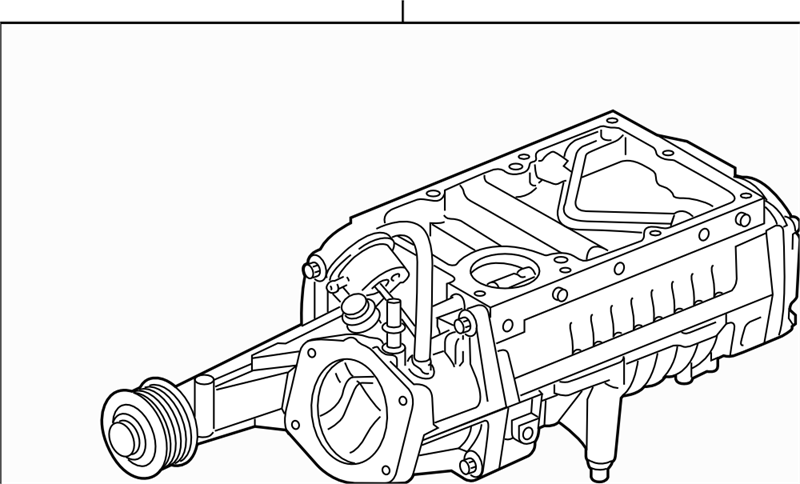 Technical drawing of a Range Rover engine component part with detailed mechanical design