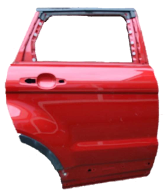Red Range Rover Evoque rear door replacement part by Land Rover with window frame
