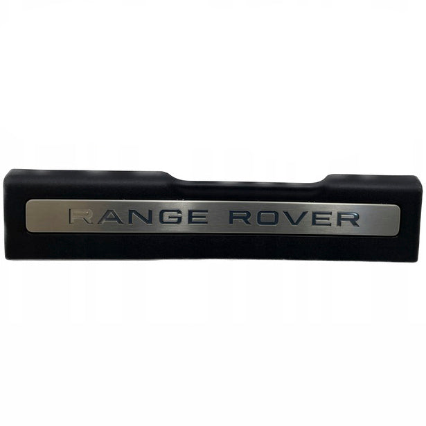 Land Rover Evoque parts front door sill plate with Range Rover branding in black and silver