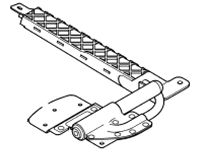 Range Rover left rear airbag door replacement part with mounting bracket and hinge assembly