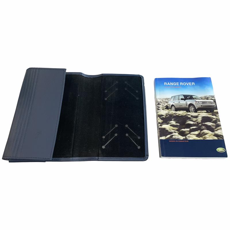 Range Rover manual with black leather cover as authentic Range Rover parts accessory