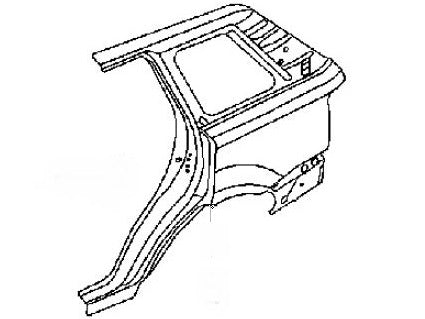 Black and white diagram of a vehicle quarter panel for Range Rover OEM 2006-2013 Range Rover Sport Parts