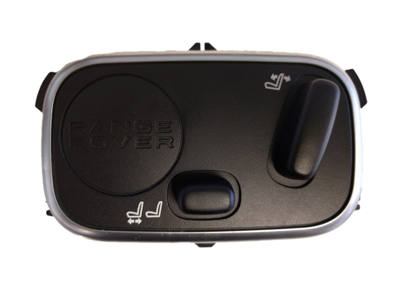 Range Rover parts rear seat adjustment control panel with black buttons and icons