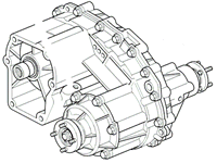 Diagram of Range Rover Rebuilt Transfer Case 4.0 SE and 4.6 HSE showing detailed mechanical parts