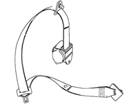 Range Rover seat belt retractor assembly with mounting hardware for safety replacement