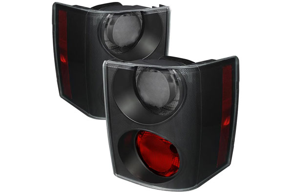 Pair of black and red Range Rover tail lights replacement parts for vehicle rear