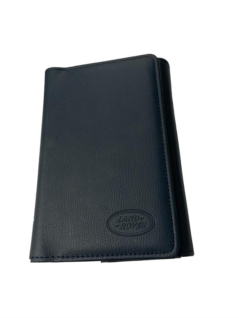 Black leather Range Rover Sport passport holder with Land Rover embossed logo