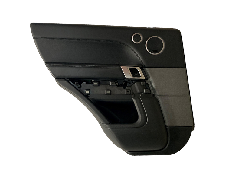 Black interior Range Rover Sport Door panel with speaker and handle assembly