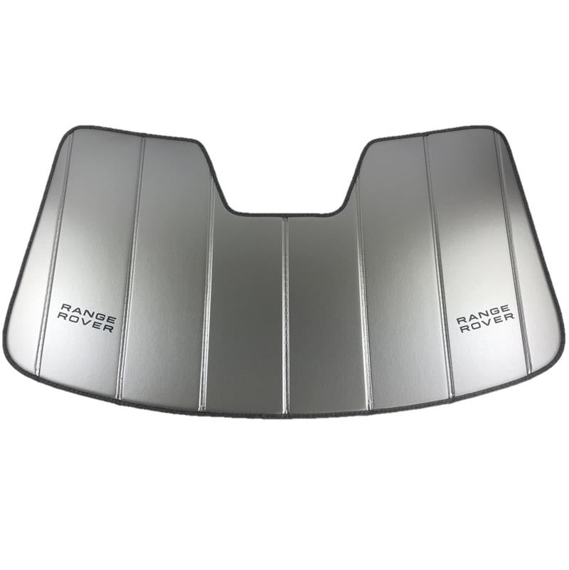 Land Rover Evoque Parts Windscreen Sun Shield with Range Rover logo in silver reflective material