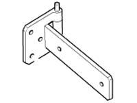 Discovery rear end gate hinge metal bracket for secure gate attachment and movement
