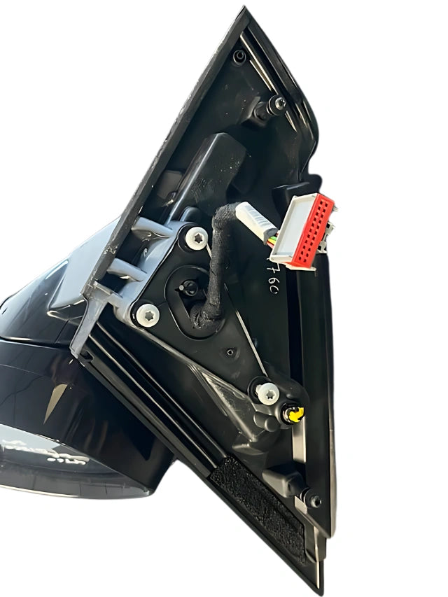 Roverland Parts Right Mirror replacement assembly with wiring plug and black triangular mounting base