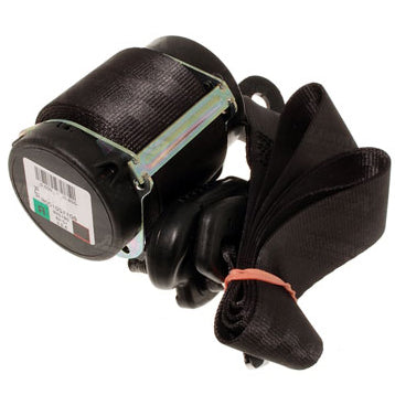 LR4 Retractor for LR3 and LR4 parts with black seatbelt webbing and metal mounting bracket
